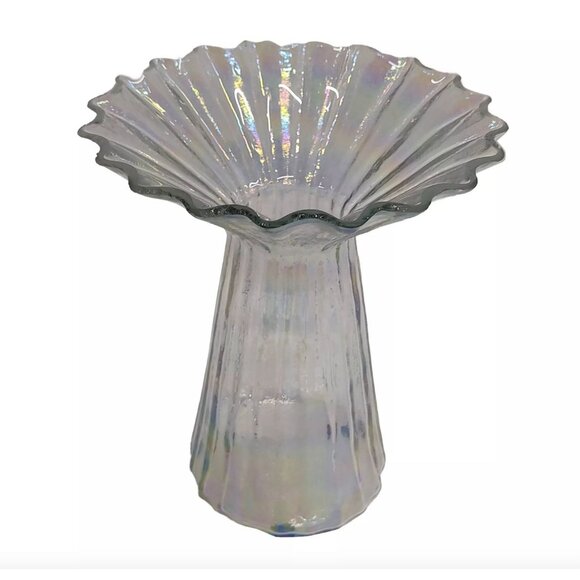 Everyday Decor Tall Iridescent Ruffle Top Vase NIB - Picture 1 of 2